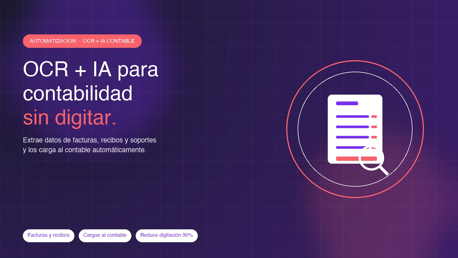 OCR + IA para contabilidad: flujo automático de extracción de datos de facturas y cargue al software contable — Mentora Colombia
