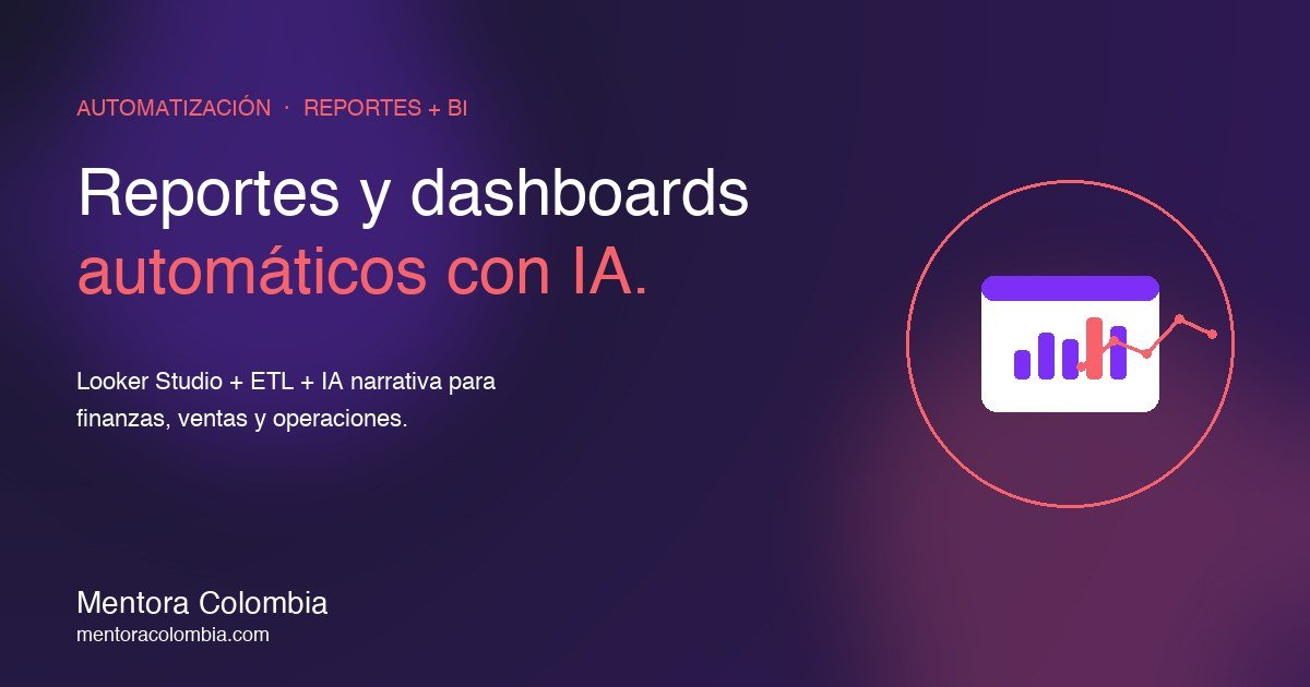 Reportería y Dashboards Automáticos con IA | Mentora Colombia