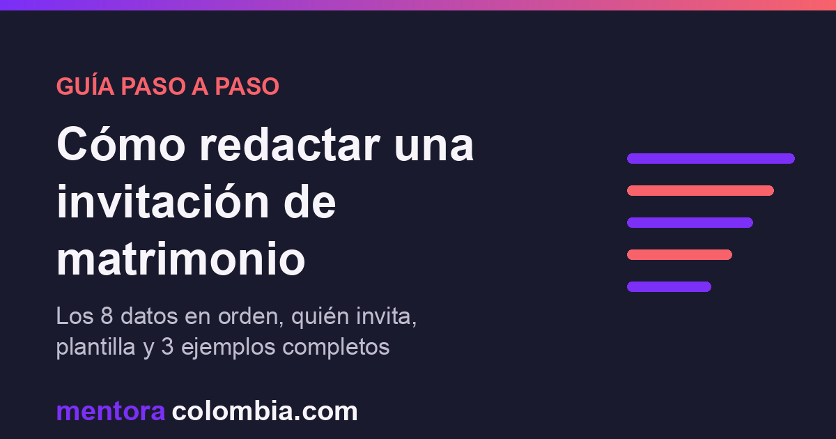 Cómo redactar una invitación de matrimonio (con plantilla)