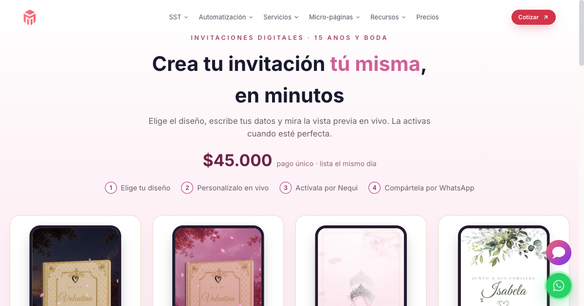 Ya puedes crear tu invitación digital de 15 años tú misma (sin diseñador)