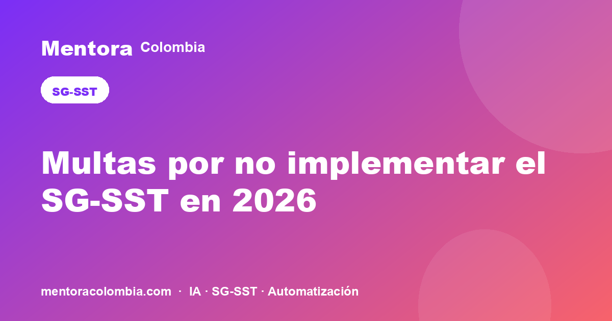 Multas por no implementar el SG-SST en 2026
