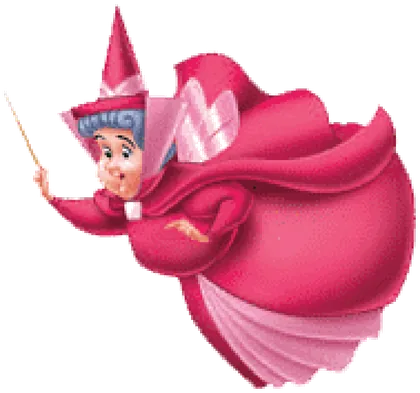 Hada madrina rosa volando